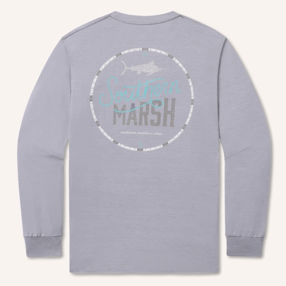 Youth FieldTec™ Heathered Performance Tee - Marlin Time - Long Sleeve